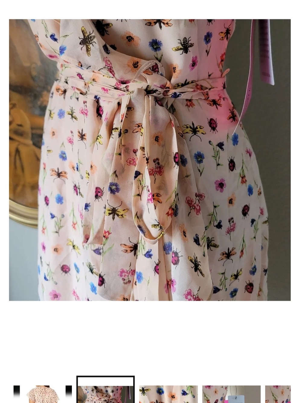 Betsey Johnson Insect Wrap Ruffle Dress - Picture 5 of 6